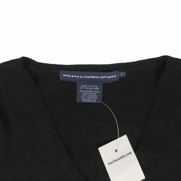 NEW Vintage Polo Ralph Lauren Sweater!  Black With Purple Polo Player  RUN SMALL - Picture 2 of 2